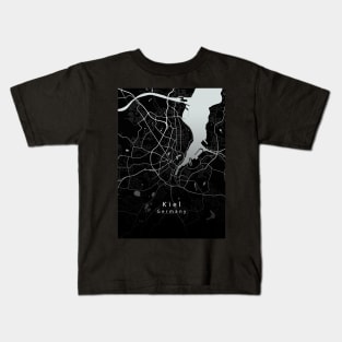 Kiel Germany City Map dark Kids T-Shirt